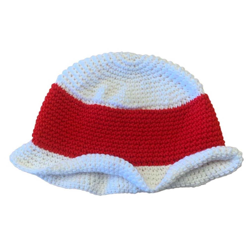 Red and White Handmade Hat